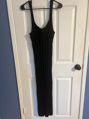 Black Ribbed Tank Maxi Dress - Women